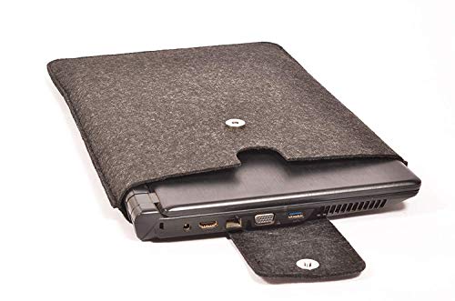 Image of OON Solid Grey Felt Laptop Sleeve-14inch