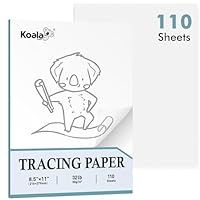 Koala 110 Sheets Tracing Paper 8.5x11 inch White Translucent Paper for Tracing, 32lb/50gsm for Trace Images, Sketch, Drawing, Overlays