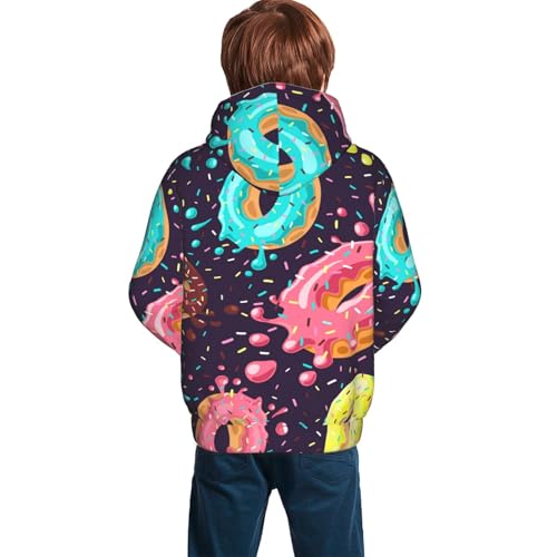 Donuts1 Kid Hoodies Boys Sweatshirts Girls Pullover with Pocket4