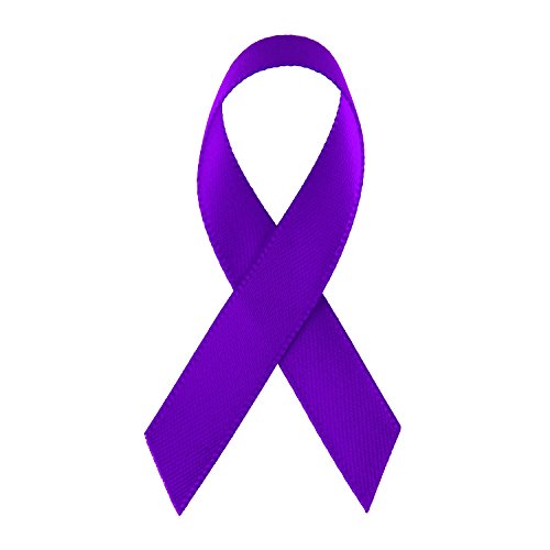 LaRibbons Purple Satin Awareness Ribbons - Bag of 200 Fabric Ribbons/Safty Pins