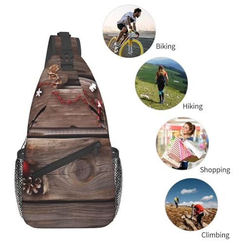 Bolso tipo sling unisex negro para viaje y senderismo miniatura 5