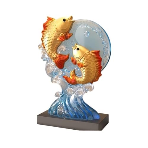 Statue d'art Poissons, sculpture artisanale haut de gamme pour buffet - 2