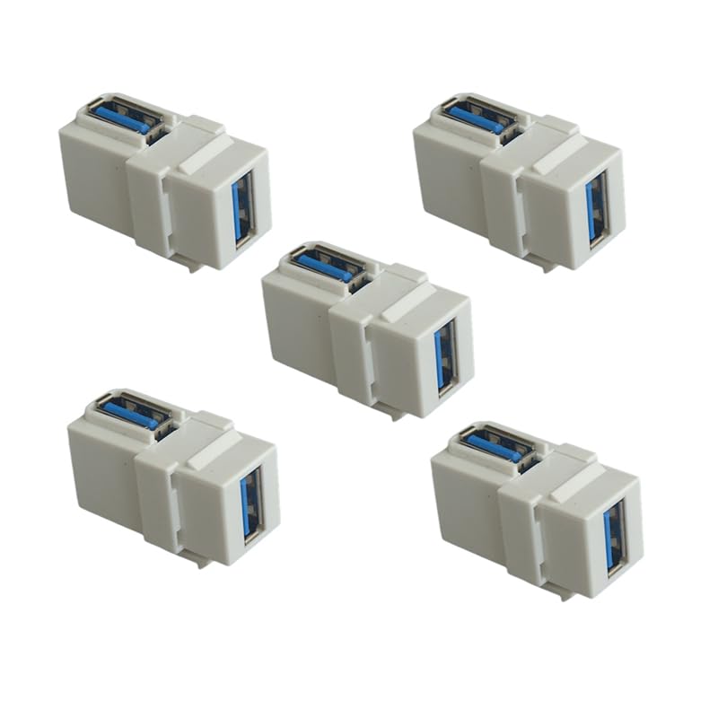 Insert panneau mural USB 3.0 femelle coudé pour cacher les câbles TV salon