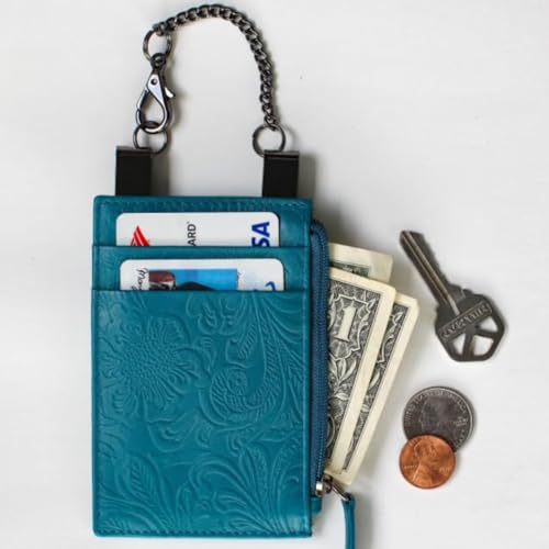Image of Sidekick RFID Blocking Boot Wallet with Security Chain & Zipper Lock - Genuine Leather Wallets for Men, Travel Wallets Women, Minimalist Leather Card Holder