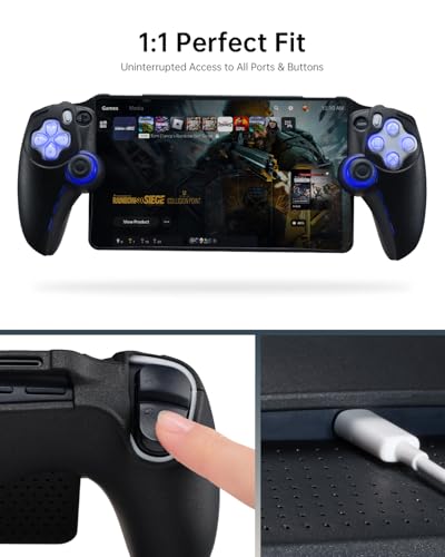 Image of UYIYE Case for PlayStation Portal Remote Player, Soft Rubber Protective Cover Compatible with PS Portal, Thin Fit Shockproof Scratch Resistant Case with Heat Dissipation & Precise 1:1 Fit-Balck