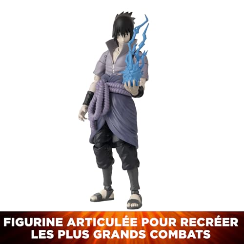 Bandai - Anime Heroes - Figurine Sasuke Uchiwa - Naruto Shippuden - Figurine d'action Anime Heroes 17 cm - Licence Officielle Manga Naruto - Figurine Sasuke articulée - Jouet Enfant 4 ans et + - 36902