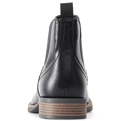 Image of IXU Cowboy Boots For Men Square Toe Ankle Boots | Western Chelsea Boot Casual Dress Slip On Men Shoes