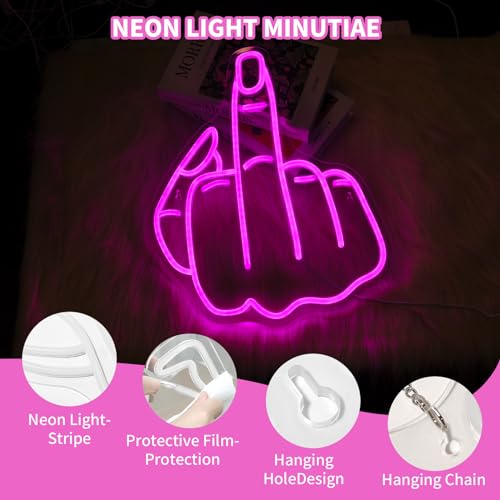 Image of Finger Neon Sign Led Light Up Signs for Wall Decor Usb Powered Neon Light Signs Indoor Light for Room Decor Holiday Gift