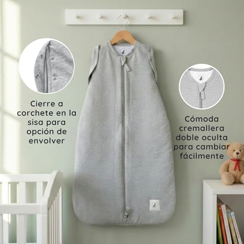 Saco arrullo para bebé transpirable con doble cremallera de algodón extrasuave Bramble & Bear 3
