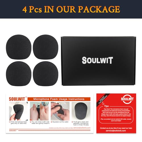 Image of SOULWIT 4Pcs Pop Filter for Shure SM58 /SM58 Pro /BETA 58A - Black