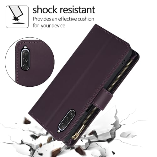 Coque Sony Xperia 10 V Asuwish zippée multifonction avec support et dragonne - 6