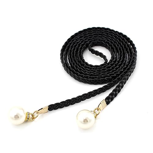 Braided Women Waist Belt Vintage Thin Belts Designer Decors Decorative Women Knot Waist Belt, Black