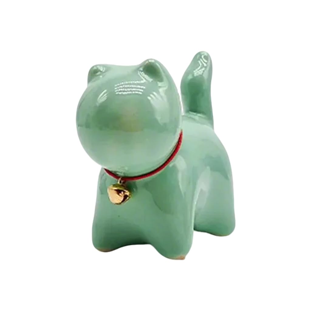 GMBYLBY Ceramic Kitten Figurine Small Animal Statue For Table Decoration And Home Desk Ornament Teahouse