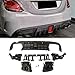 CHIESMA Rear Diffuser Fit For 2015-2021 Benz W205 C-Class C63 C63S AMG (B Style), Gloss Black ABS Painted Rear Bumper Diffuser Set