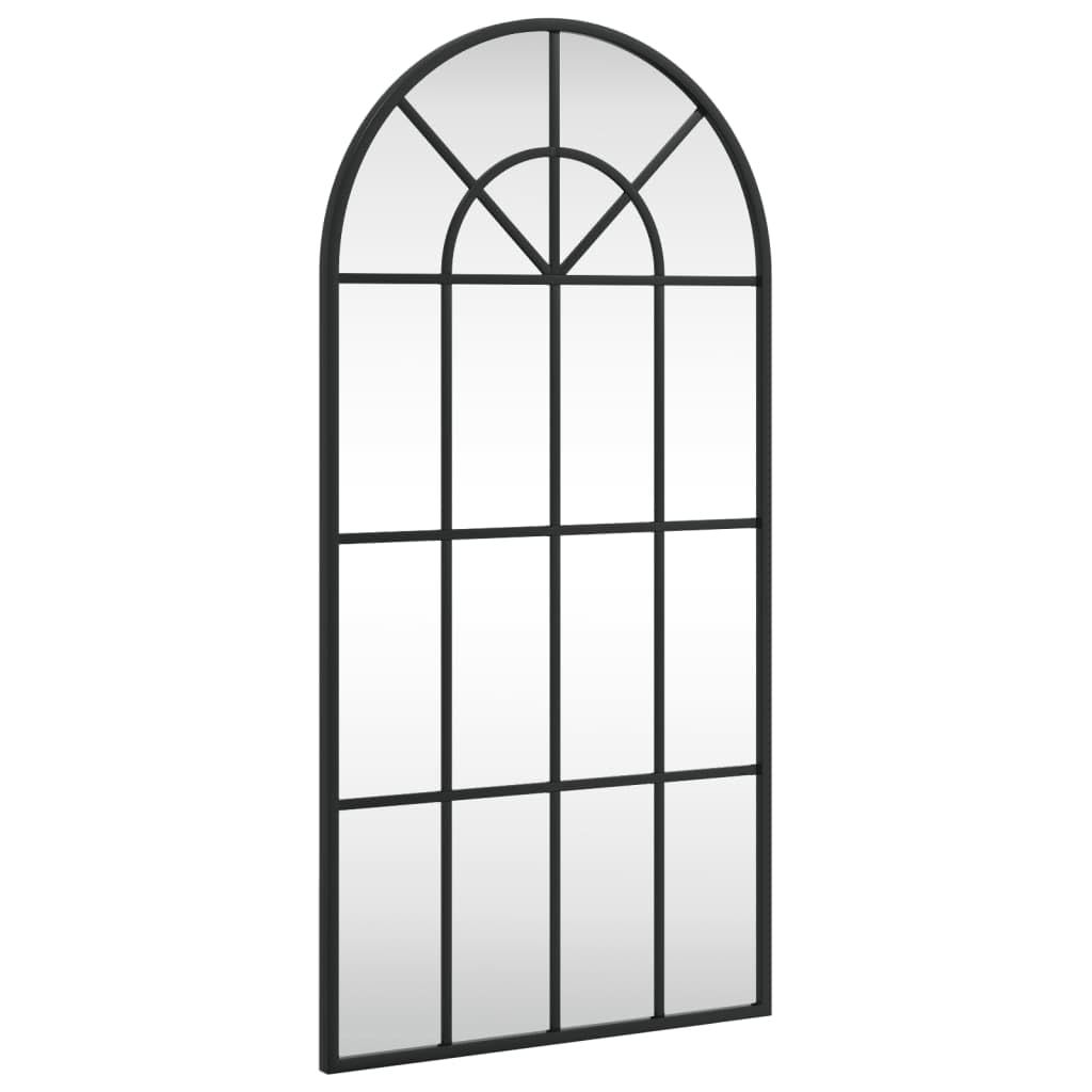 KGHFDVB Minimalist Wall Mirror Black 40x80 cm Arch Iron Frame, Wall-Mounted Glass Mirror for Bedroom, Hallway, Living Room, Bathroom Decor
