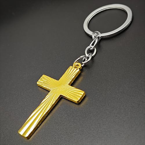Image of Stainless Steel Christian Cross Keychain, Rust-Proof for Men /Women, Ideal Gift for Baptism /Christmas /Church