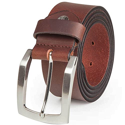 LINDENMANN Leder-Gürtel Herren 40 mm breit, Gürtel Herren Vollrindleder schwarz, Größe/Size:120, Farbe/Color:braun