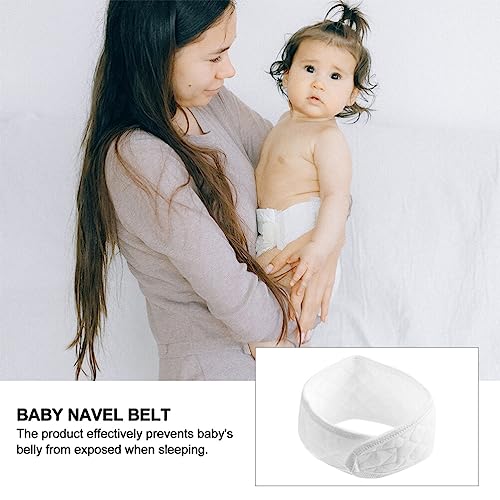Image of 8pcs Cotton Newborn Navel Belt Breathable Belly Button Bands for Comfort Protection for Healing Cord Wounds Shower Present White