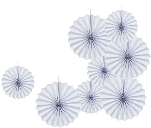 CC wonderland zone 8 abanicos de papel para colgar, color blanco, 40 cm y 30 cm Cover