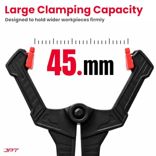 Image of JPT 3.5-Inch Heavy Duty Spring Clamp (PACK OF 4) | 45mm Clamping Capacity, High-Tension Steel Spring | One-Hand Quick Grip, Non-Slip Pads | Woodworking, Carpentry & DIY Clamp