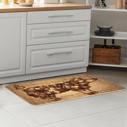 Tapetes de cocina Steampunk Pig absorbentes para evitar resbalones 7