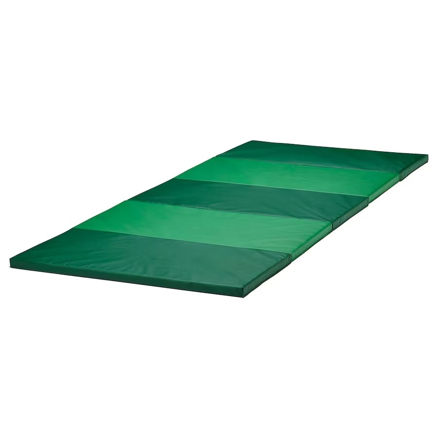 Folding Gym Mat, Thick Exercise Mat, Non-Slip Portable Floor Mat for Yoga, Home Workouts, Lightweight & Easy to Fold for Storage, Green, 30.75 x 72.88 inches