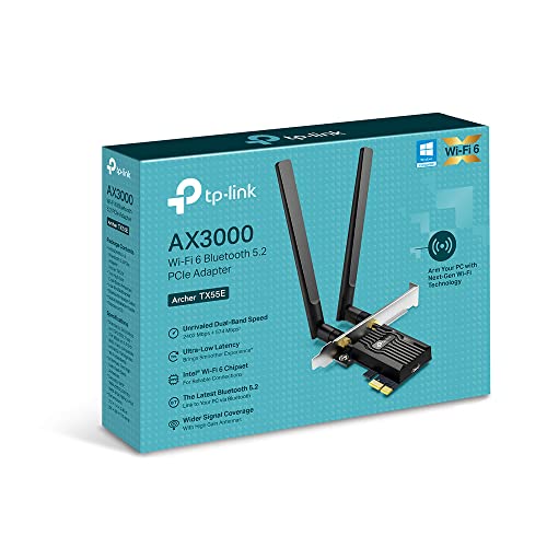TP-Link AX3000 Dual-Band Wi-Fi 6 Bluetooth 5.2 PCIe Adapter with Two Antennas, specialized heatsink, 1024-QAM, Ultra-Low Latency, Intel® Wi-Fi 6 Chipset, Supports Windows 10/11(64bit) (Archer TX55E) - Image 8