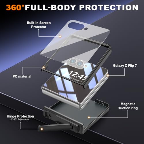 KJSK for Samsung Galaxy Z Flip 7 Case,Built-in Kickstand with Magnetic by KJSK - Used condition - Image 2