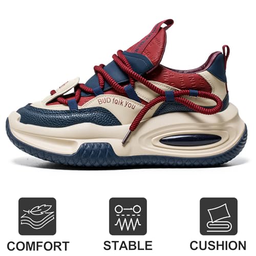 Men's Walking Chunky Shoes, Men Fashion Sneakers Shoes, Casual Comfortable Non Slip Platform Shoe, Lightweight Retro Casual Shoe4