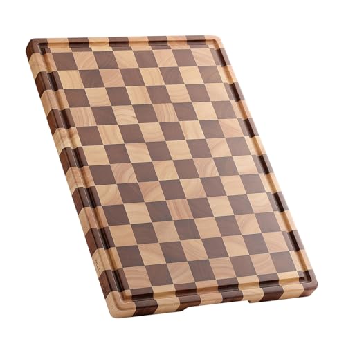 Comparison: Best Cutting Board For Vegetables And Fruit 10 Acacia Wood Cutting Board for Kitchen – Chopping Board with Grooves & Handles, Large Wooden Cutting Board for Meat, Vegetables, Fruits, Cheese and Fruits Ideal Kitchen Gifts