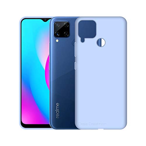 Image of Case Creation Liquid TPU Silicone Cover for Realme C12 Pro Soft Case,Anti-Dirty Slim Case Frosted Matte Cute Candy TPU Raised Bezel (Splash of Color) Back Case Cover for Realme C12 Pro -Light Purple