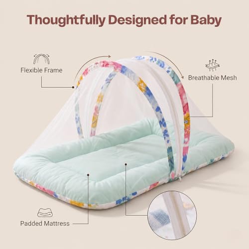Image of StarAndDaisy 3 in 1 Baby Mosquito net for Sleeping, Mosquito net for Newborn Baby with Washable Design, Soft and Comfortable Bed'