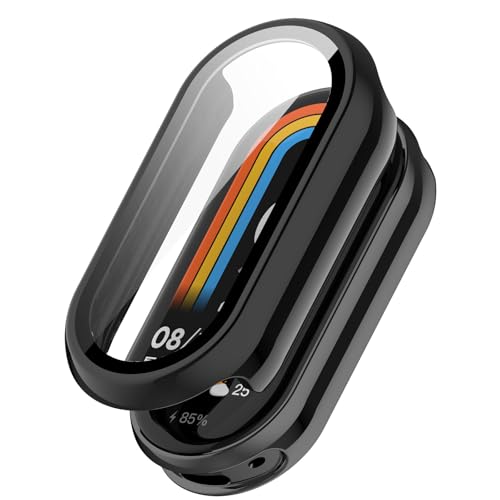 Coque Xiaomi Mi Band 10 protège écran antichoc en verre et PC noir