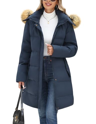 Jyanl Winter Coats For Women Puffer Down Parka Thicken Warm Hooded Jacket Snow Quilted Jacket Hoodie Detachable Fur Hood 2025
