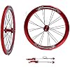 BMX Wheelset 20 451 Disc Brake Bicycle Wheelse Bike Wheelset Double Wall Rims Front & Back Wheels Quick Release 24H Hub for 8 9 10 11 Speed Cassette (Color : Red, Size : 406)