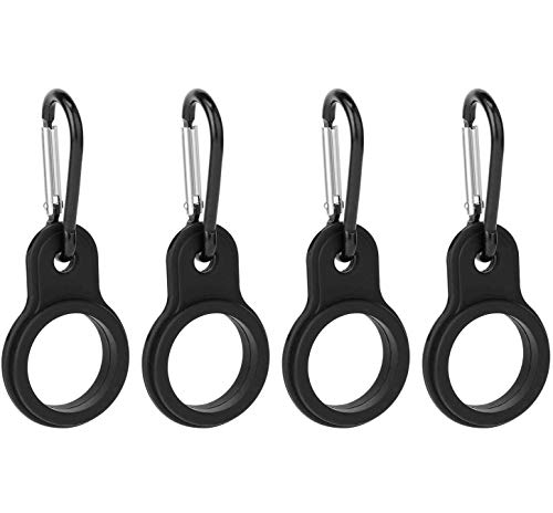 QKURT 4PCS Hebilla de Botella de Agua de Silicona,Portabotellas Mochila Carabiner con Gancho D-Ring para montañeses Senderismo Viajando