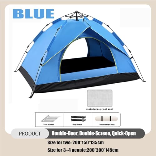 Carpa Pop-Up Doble Capa Azul para 2-4 Personas miniatura 5