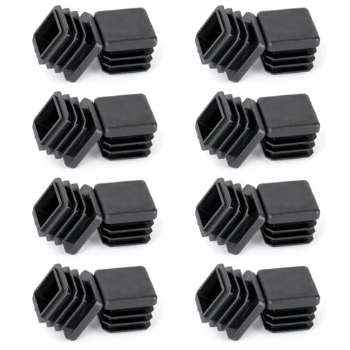 OSDUE 16 * 16mm Carré Bouchons à lamelles,16 PCS Bouchons de Couverture Cache Tube en Plastique PE Bouchon Pied de Chaise Embout de Bouchon en Plastique pour Chaises...