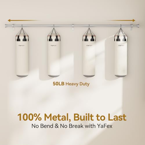 Image of YaFex Curtain Rods 32-114 Inch, Heavy Duty 1 Inch Diameter Silver