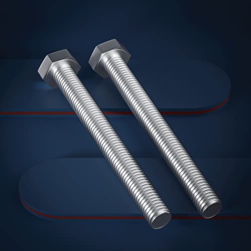 Image of 1 /4-20 x 4 (5 /8 to 5 inch Optional) Hex Head Screw Bolt, Stainless Steel 18-8(304), Fully Threaded,15pcs