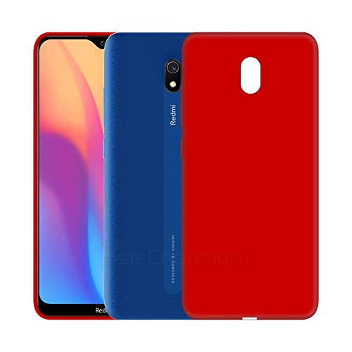 Image of Case Creation Luxurious OG Series for Redmi 8A Case Cover,Anti-Dirty Slim Case Frosted Matte Cute Candy TPU Raised Bezel (Splash of Color) Back Cover for Xiaomi Redmi8A - Glamour Red