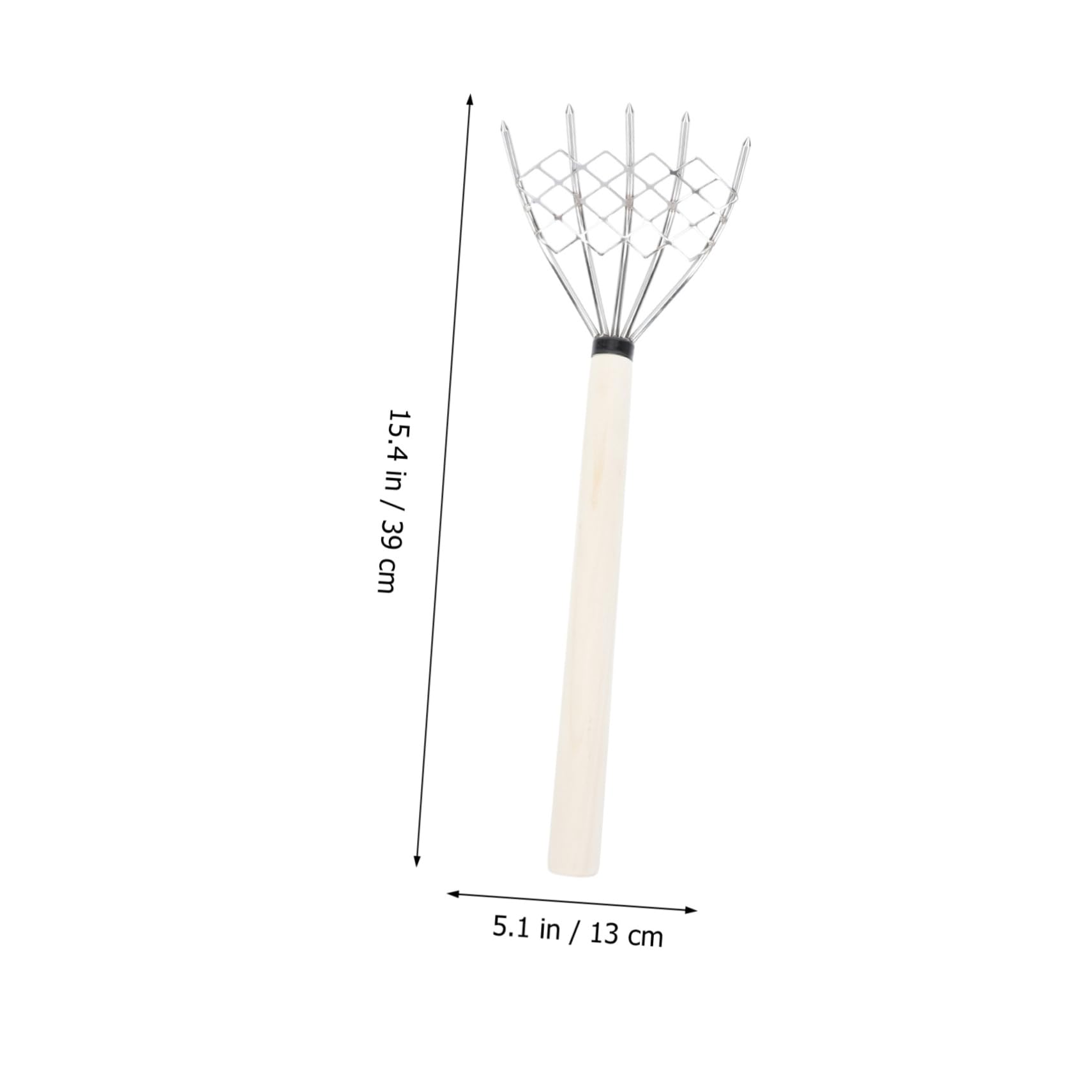 Toddmomy 2 Stck. Edelstahlrake Muschel Rechen klein Rasen Klaue klatschen Schmutz Muschelrechen im Freien Gartengeräte, Rechen Metallrake Muschelrechen mit Griff Unkrautrechen Holz Silber