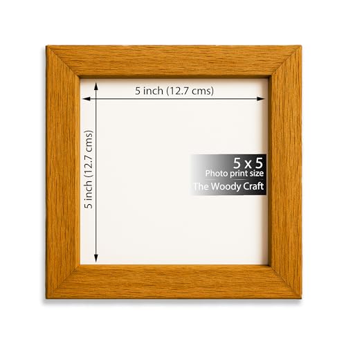 Image of Square Frame 5x5 inch | Vibrant Photo Frames For Wall Decor | Wall Photo Frames To Energize | Fine Wooden Frame | Orange Picture Frames | Birthday Photo Frame (5x5 inch, Orange)