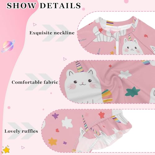 Colorful Palm Girls Swimsuit One Piece Rash Guard Girls' Swimwear Long Sleeve Swimsuits for Girl Size 3-12T4