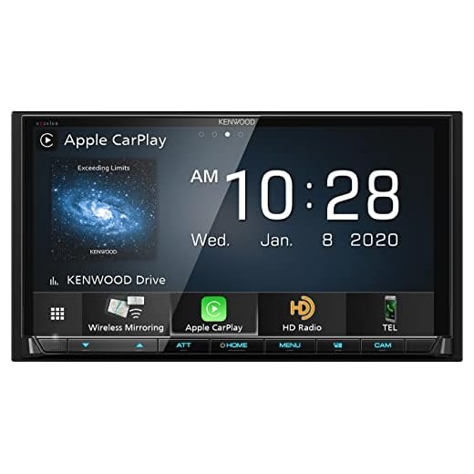 Kenwood DMX907S 6.95" Capacitive Touch Panel Digital multimedia receiver with Bluetooth & HD Radio (does not play CDs) | With Apple CarPlay and Android Auto
