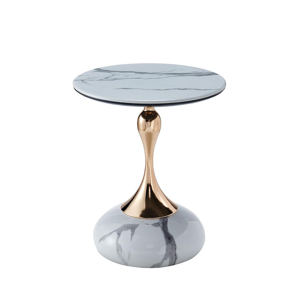 Petite table d'extrémité ronde design piédestal milieu du siècle
