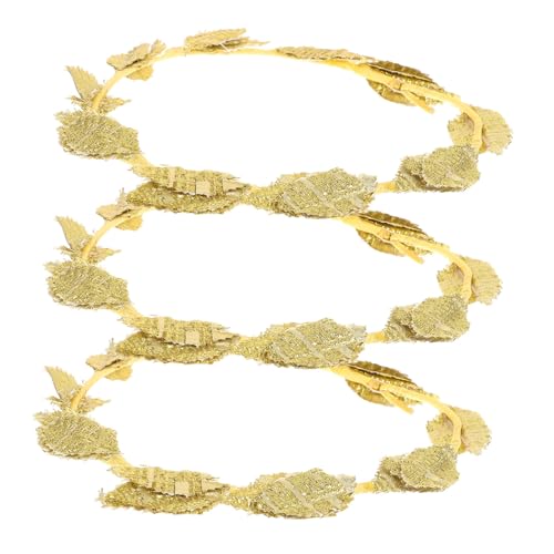 ELAYARD Diadema de Hojas Doradas Romana Set de 3 Tocados Accesorios Cabello para Bodas Fiestas Celebraciones Mujeres y Niñas de Flores