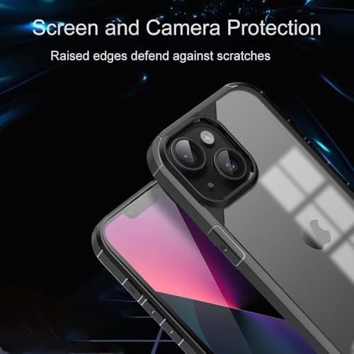 Image of KARWANBack Cover |Shockproof Bumper Case | Full Camera Protection | Raised Edges | Super Soft Side TPU | Bumper Case for iPhone 14 Plus -Black