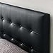 Modway Emily Button Tufted Faux Leather Upholstered Full Headboard in Black