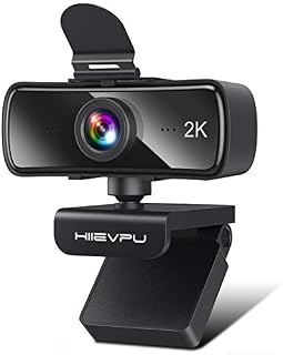 Hiievpu 2K Webcam with Microphone for PC & Laptop, USB Webcam with Privacy Cover, Plug and Play, Suitable for Streaming/Gaming/Video Conferencing & Zoom/YouTube/Cisco WebEx/Google Meet